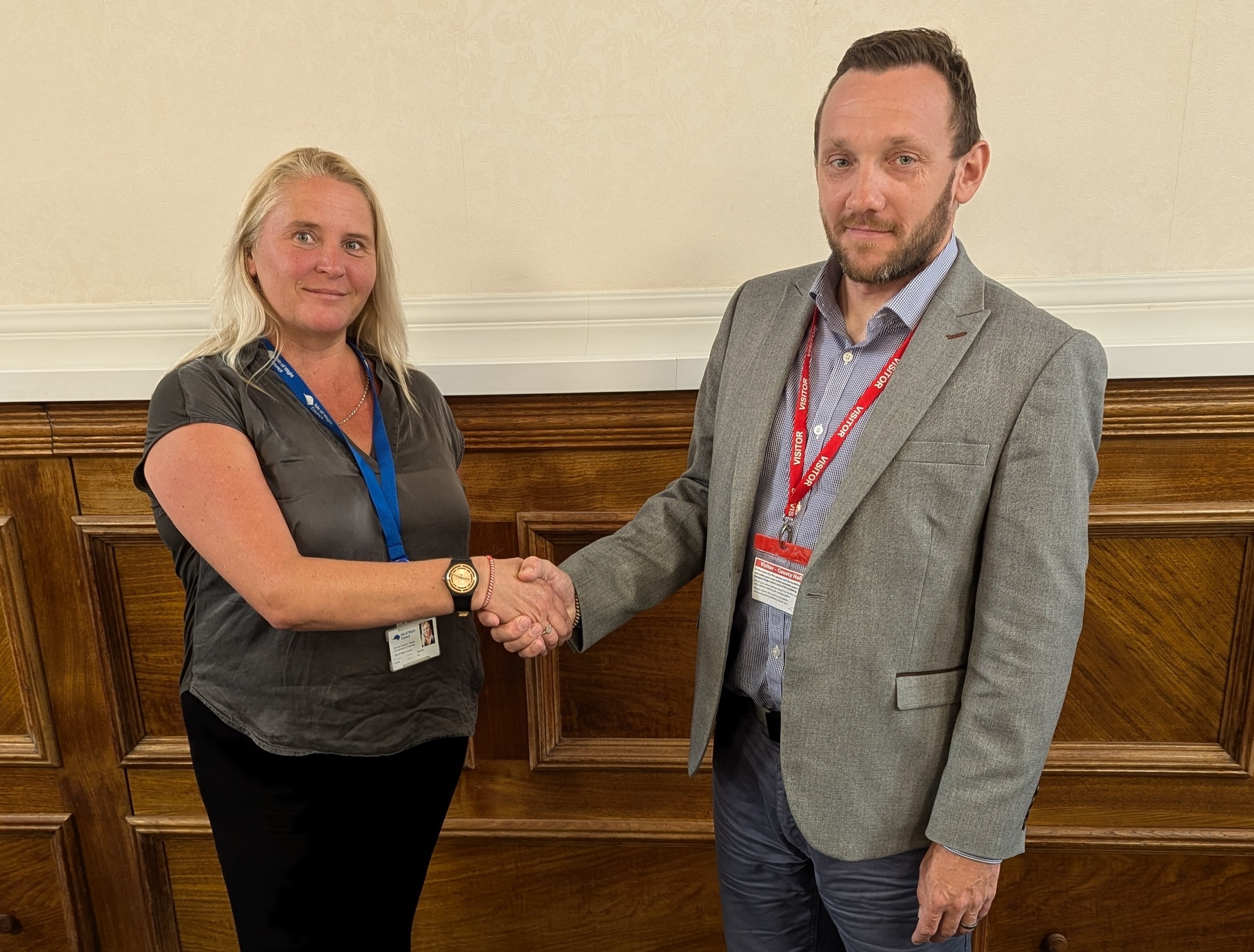 Photo shows Natasha Dix, service director for waste, environment and planning, and Nick Mills who is Southern Water's Director for Environment and Innovation