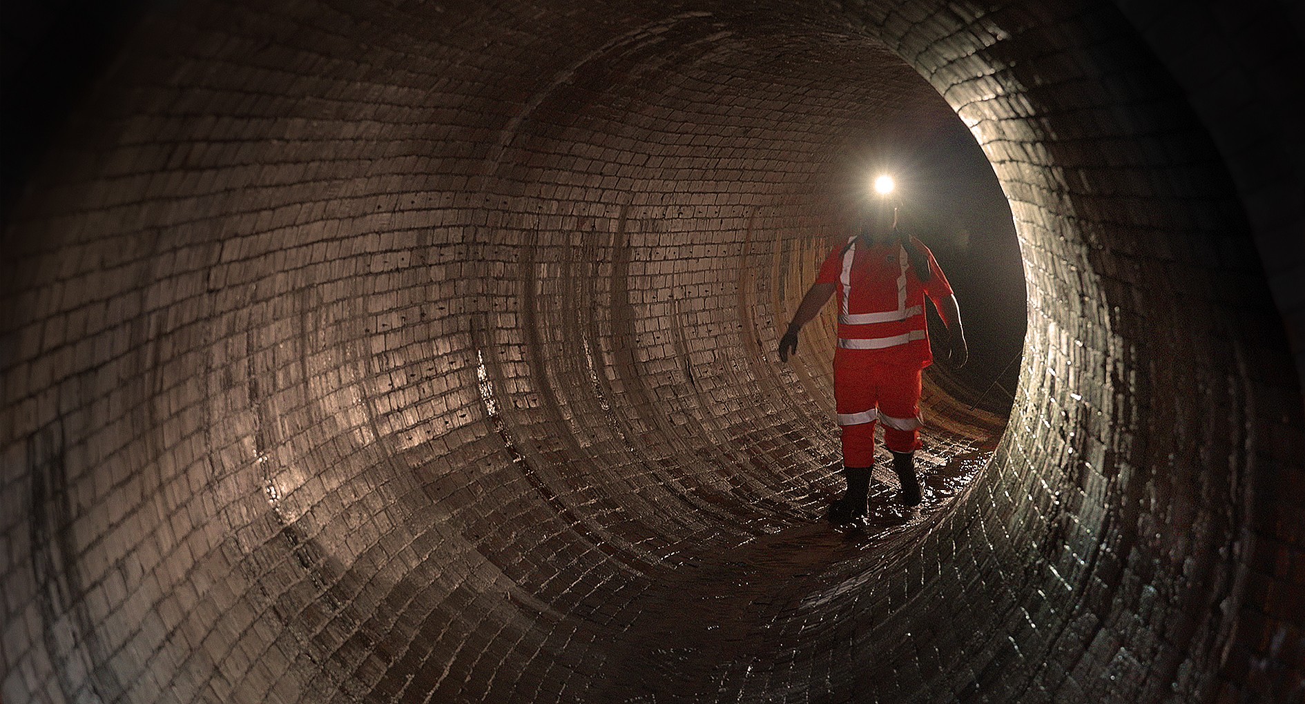 Southern Water worker inside Brighton's super sewer