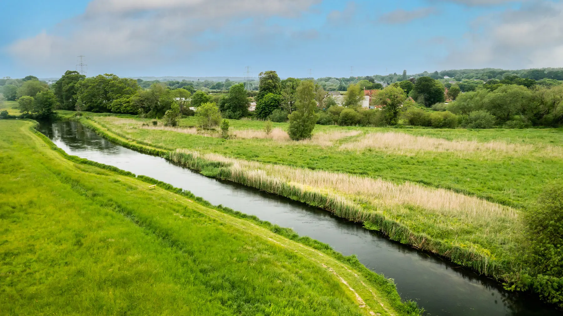 Landscape shot of the River Itchen