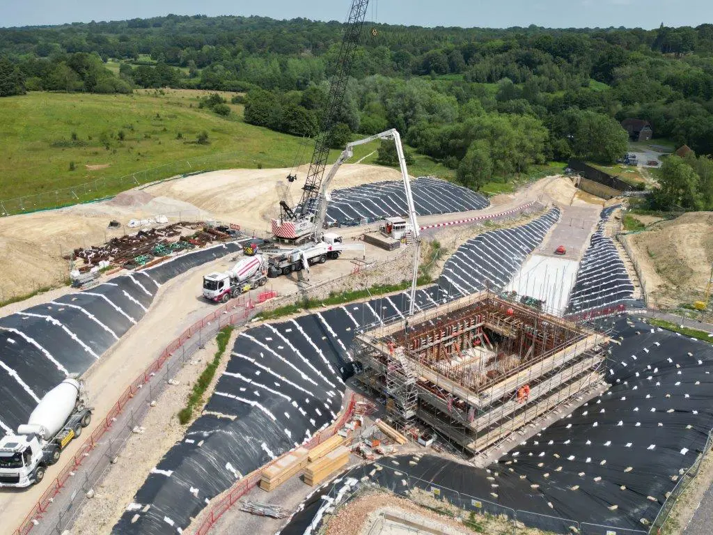 Building work on the Bewl Reservoir Upgrade