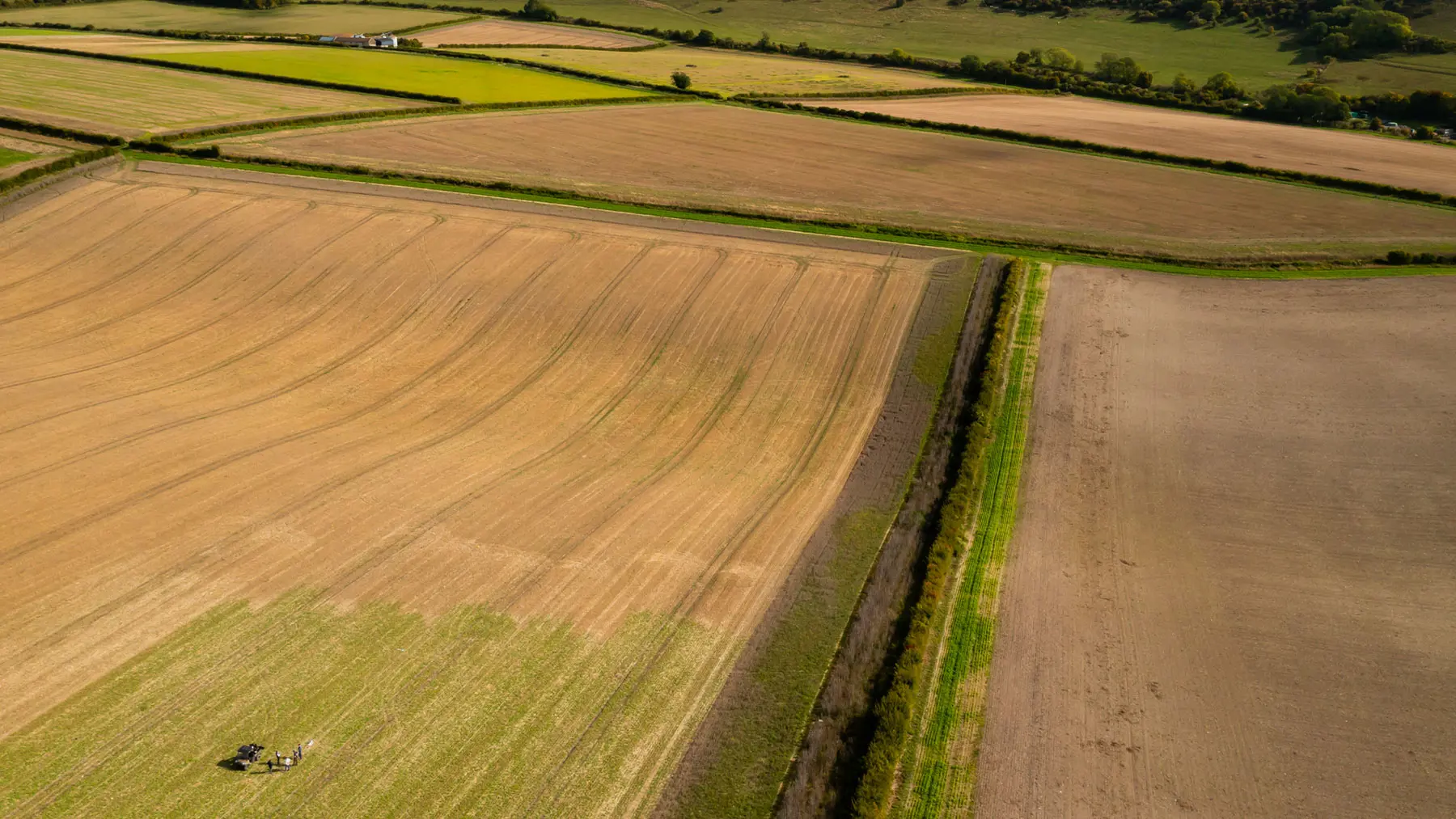 Arial shot of farmland